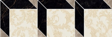 Керамогранит 240861 MOSAICS CUBE NERO-BIANCO-GRIGIO 19,5x58,5 Versace (Gardenia Orchidea)