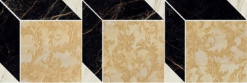Керамогранит 240862 MOSAICS CUBE NERO-BIANCO-ORO 19,5x58,5 Versace (Gardenia Orchidea)
