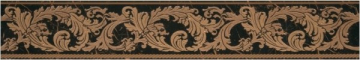 Керамогранит 240883 Marble FASCIA 10 BAROCCHINA NERO 9,6x58,5 Versace (Gardenia Orchidea)