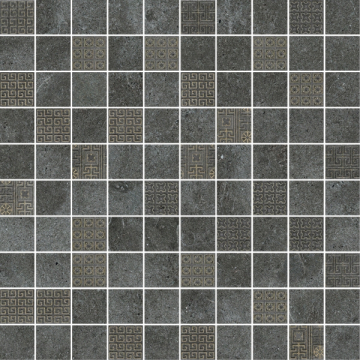 Керамогранит 261213 GREEK MOSAICI T100 DECORATO ANTRACITE 40x40 Versace (Gardenia Orchidea)