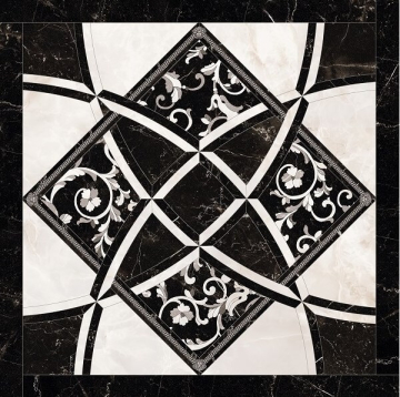 Керамогранит 262534 Intarsio Bianco/Nero 78x78 Versace (Gardenia Orchidea)