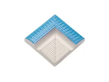 Керамогранит 40201 Наружный угол поручня с сетчатой поверхностью Light Blue 12,5х12,5 Serapool