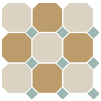 Керамогранит 4416+03 OCT13-B White 16 Yellow 03 OCTAGON/Turquoise 13 Dots (лист 30х30 9 штук+вставки) Top Cer