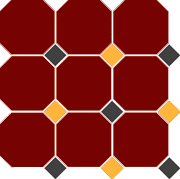 Керамогранит 4420 OCT14+21-A Brick Red OCTAGON 20/Black 14 + Ochre Yellow 21 Dots 30x30 Top Cer