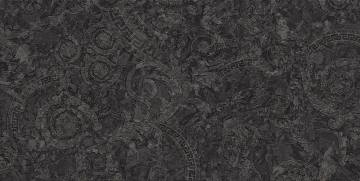 Керамогранит 47370A Meteorite Megabarocco Nero Lap R 60x120 Versace (Gardenia Orchidea)