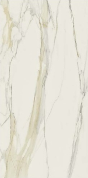 Керамогранит 750674 Calacatta Gold Open Book A Glossy 6mm 160x320 Rex Ceramiche