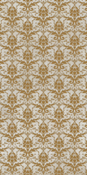 Керамогранит 752617 Tesori Decoro Broccato Bianco Oro 6mm 120x240 Cedit