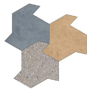 Керамогранит 772836 Match Up Decoro Shapes Earl Grey-Cinnamon-Blueberry Comfort 48.28x49.99 Cerim