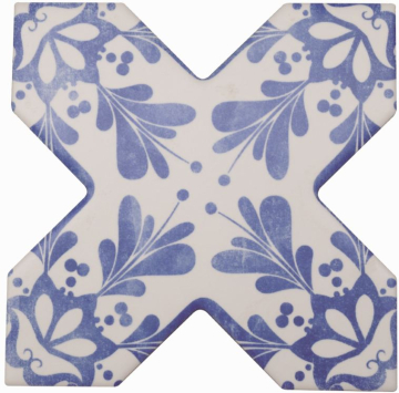 Керамогранит Becolors Cross Dec. Stencil Electric Blue 13.25х13.25 Cevica