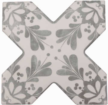 Керамогранит Becolors Cross Dec. Stencil Grey 13.25х13.25 Cevica