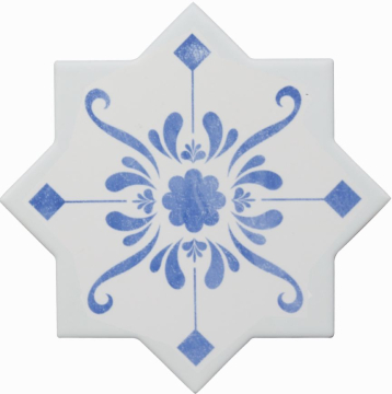 Керамогранит Becolors Star Dec. Stencil Electric Blue 13.25х13.25 Cevica