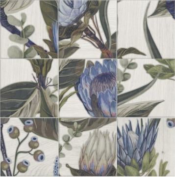 Керамогранит Decor Mural Blu Leaves 20x20 Mainzu