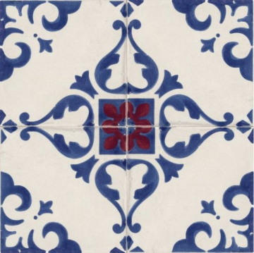 Керамогранит Декор 8330 Jolie Blanc Bleu Trama (комп/4шт) 10х10 Marca Corona