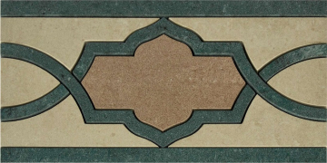 Керамогранит Fascia Rinascimento B Botticino (Botticino, Verde Guatemala, Bronzetto) 15x30 Casalgrande Padana