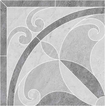 Керамогранит ID98 Декор Монтаньоне 1/4 розона наборный 40.2х40.2 Kerama Marazzi