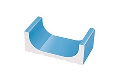 Керамогранит K251 1/2 часть водоотводного канала Light Blue 24x12 Serapool