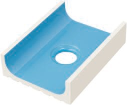 Керамогранит K521 Переливной водоотводный канал со сливом Light Blue 18,5x24,5 Serapool