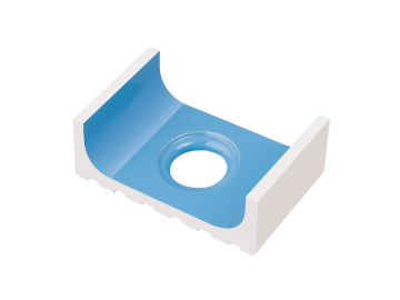 Керамогранит K561 1/2 часть переливного водоотводного канала со сливом Light Blue 18,5x12 Serapool