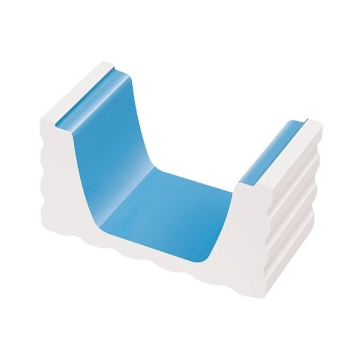 Керамогранит K651 1/2 часть переливного водоотводного канала Light Blue 22,5x12 Serapool