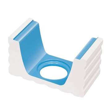 Керамогранит K661 1/2 часть переливного водоотводного канала со сливом Light Blue 22,5x12 Serapool