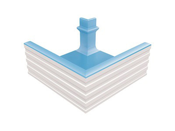 Керамогранит KP241 Переливной лоток керамический наружный угол Light Blue 30,6x30,6 Serapool
