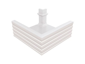 Керамогранит KP243 Переливной лоток керамический наружный угол White 30,6x30,6 Serapool