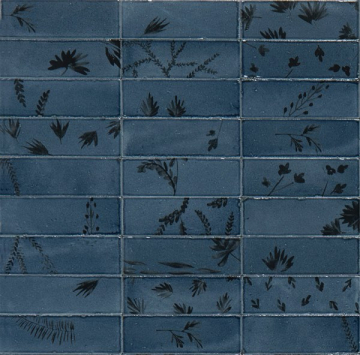 Керамогранит M96W Rice Blu dec Leaf Lux 5x15 MARAZZI Italy