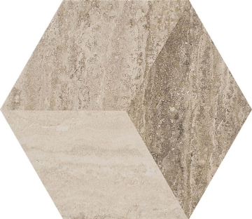 Керамогранит MMMQ Allmarble Travertino Decoro 21x18.2 MARAZZI Italy