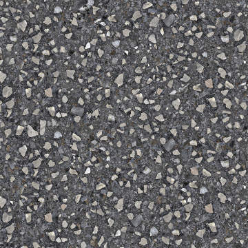 Керамогранит NR0379 Black Terrazzo черный матовый 600х600х10 ProGRES Ceramica
