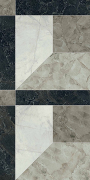 Керамогранит PF60014092 Tarsia Prospect Nero Deco Lux 3D Rett 60x120 Versace (Gardenia Orchidea)