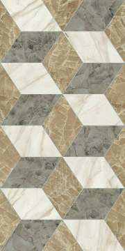 Керамогранит PF60014142 Tarsia Cubical Avorio Deco Lux 3D Rett 60x120 Versace (Gardenia Orchidea)