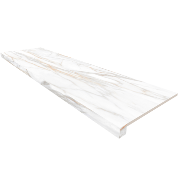 Керамогранит Подоконник угловой SM02 Supreme Gold Полированный без бокового выступа (правый) 33х120 Ametis by Estima