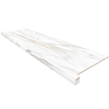 Керамогранит Подоконник угловой SM02 Supreme Gold Полированный с боковым выступом (правый) 33х120 Ametis by Estima