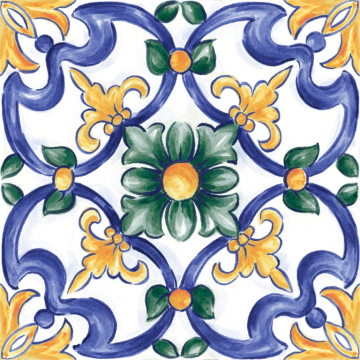 Керамогранит RC8J Amuri Decoro Maiolica Tappeto 3 Glossy RT 20х20 Ragno Marazzi