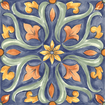 Керамогранит RC8K Amuri Decoro Maiolica Tappeto 4 Glossy RT 20х20 Ragno Marazzi