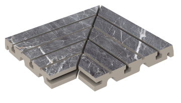 Керамогранит Решетка угол из 2х частей Marble 446 Ceniza R11 330х330х30 Kerastep