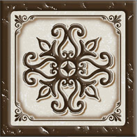 Керамогранит Севилья (коричневый) Вставка 6х6 Freelite Decor