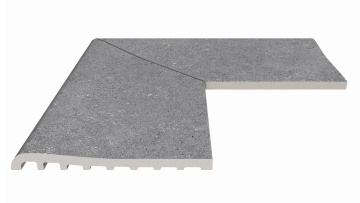 Керамогранит Угол фарфорового плоского поручня наружный Cement Grey 25x50 Serapool