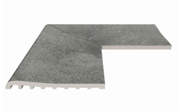 Керамогранит Угол фарфорового плоского поручня наружный Pool Garden Grey 25x50 Serapool