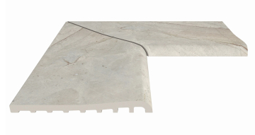 Керамогранит Угол фарфорового плоского поручня внутренний Beige Stone 25x50 Serapool