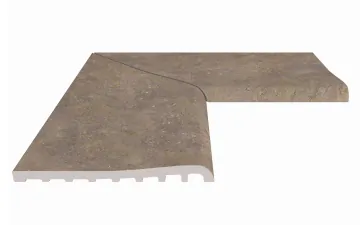 Керамогранит Угол фарфорового плоского поручня внутренний Natural Mocha 25x50 Serapool