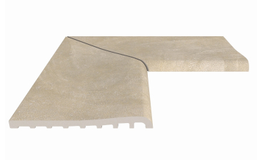 Керамогранит Угол фарфорового плоского поручня внутренний Pool Garden Beige 25x50 Serapool