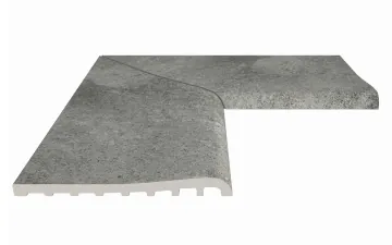 Керамогранит Угол фарфорового плоского поручня внутренний Pool Garden Grey 25x50 Serapool