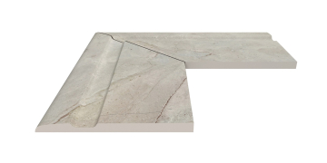 Керамогранит Угол фарфорового поручня наружный 90 Beige Stone 25x50 Serapool