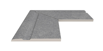 Керамогранит Угол фарфорового поручня наружный 90 Cement Grey 30x50 Serapool