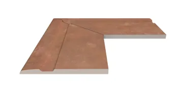 Керамогранит Угол фарфорового поручня наружный 90 Cotto 25x50 Serapool
