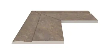 Керамогранит Угол фарфорового поручня наружный 90 Natural Mocha 25x50 Serapool