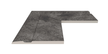 Керамогранит Угол фарфорового поручня наружный 90 Pool Garden Anthracite 25x50 Serapool