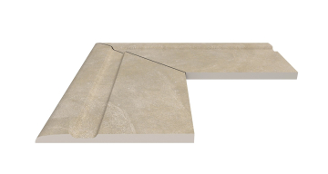 Керамогранит Угол фарфорового поручня наружный 90 Pool Garden Beige 25x50 Serapool