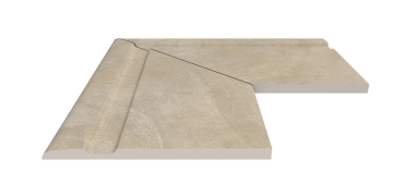 Керамогранит Угол фарфорового поручня наружный 90 Pool Garden Beige 30x50 Serapool